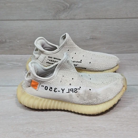 Off White x Yeezy Adidas Custom Boost 350 v2 Athletic Sneakers shoes sz 7